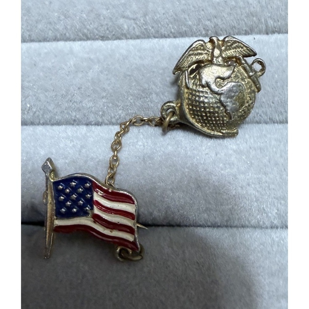 Original WW2 Vintage US Marine Corps USMC Sweetheart Chain Pin